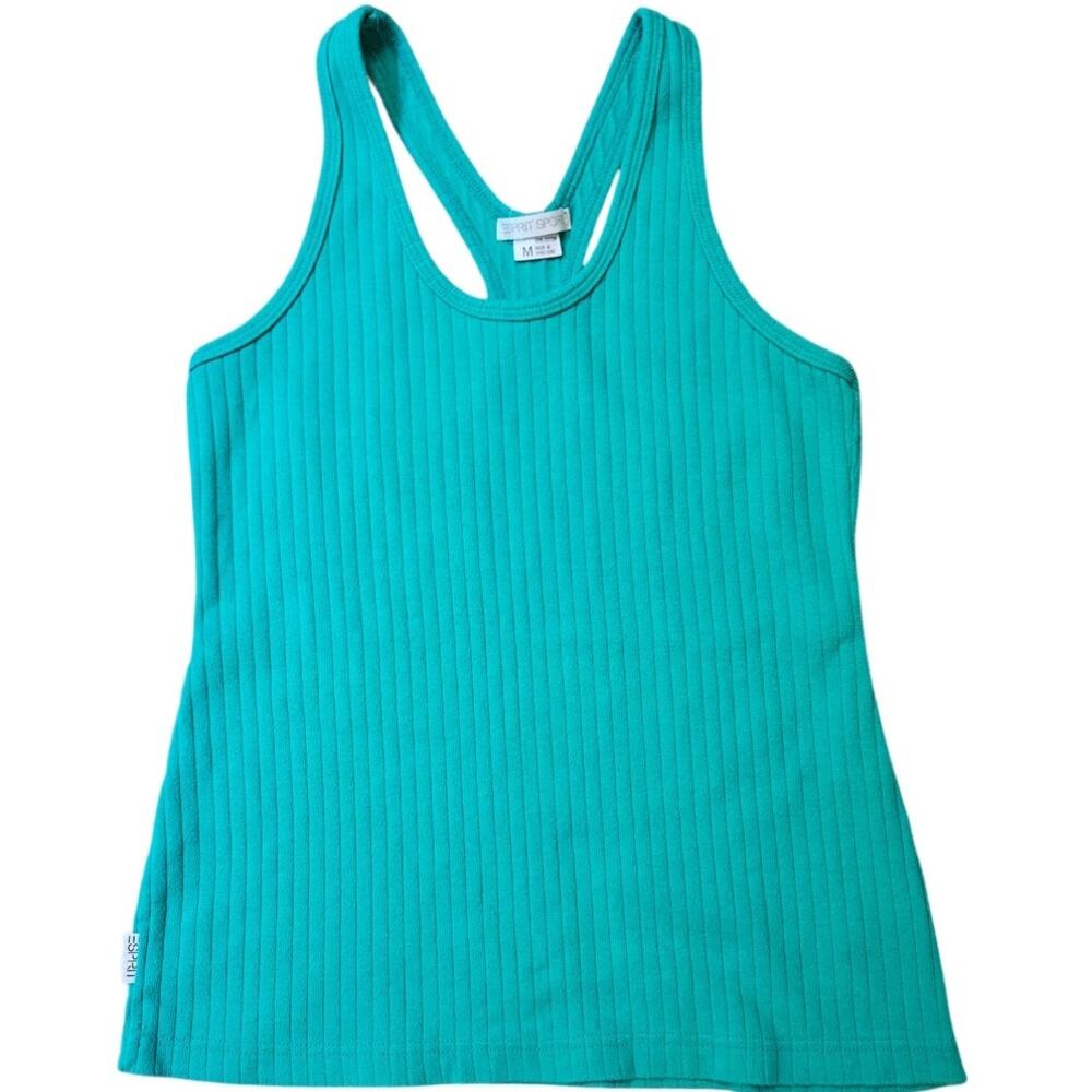 Esprit Ribbed Racerback Tank Top Aqua Medium